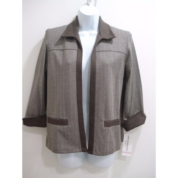 Alfred Dunner Ladies Cocoa Brown Blazer Jacket Petite Size 6P - Picture 1 of 11